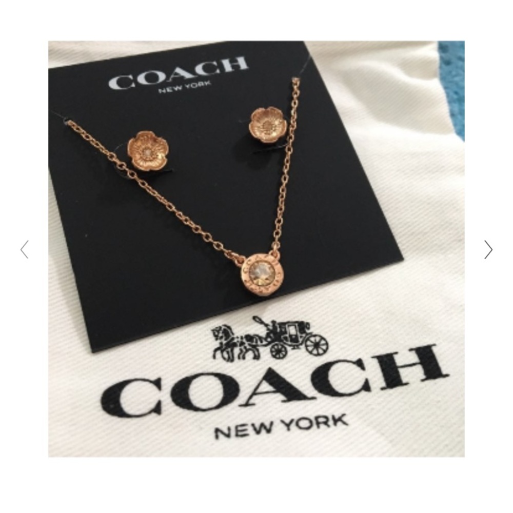 Coach Open Circle Necklace and Earring Set